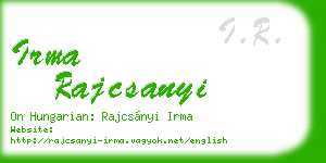 irma rajcsanyi business card
